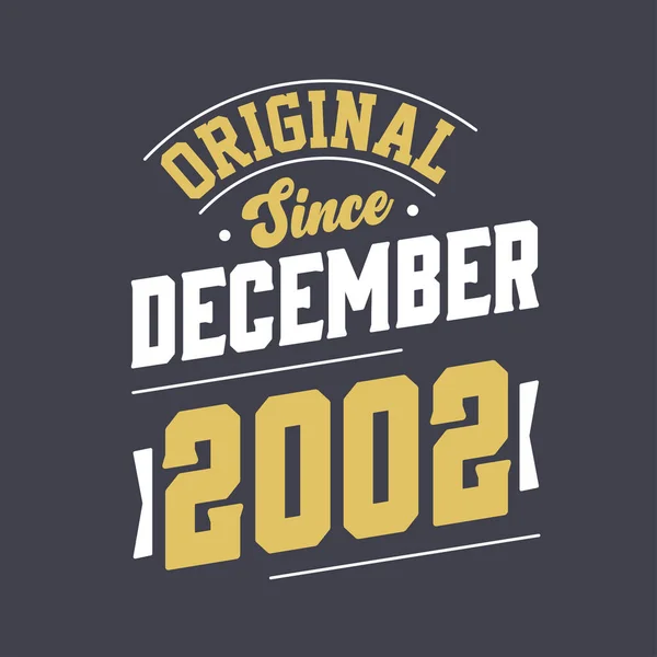 Klasyczny Grudnia 2002 Roku Urodzony Grudniu 2002 Retro Vintage Birthday — Wektor stockowy