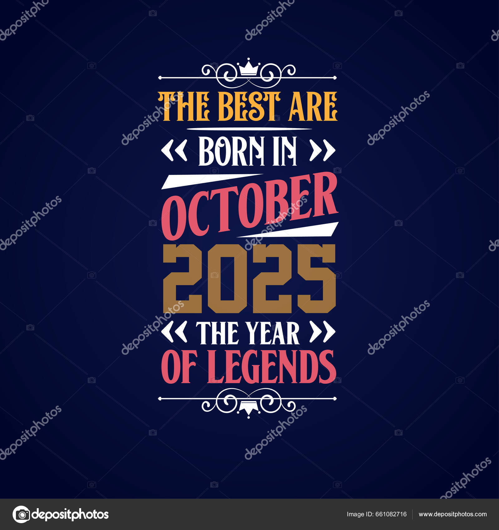 Best Born October 2025 Born October 2025 Legend Birthday Stock Vector