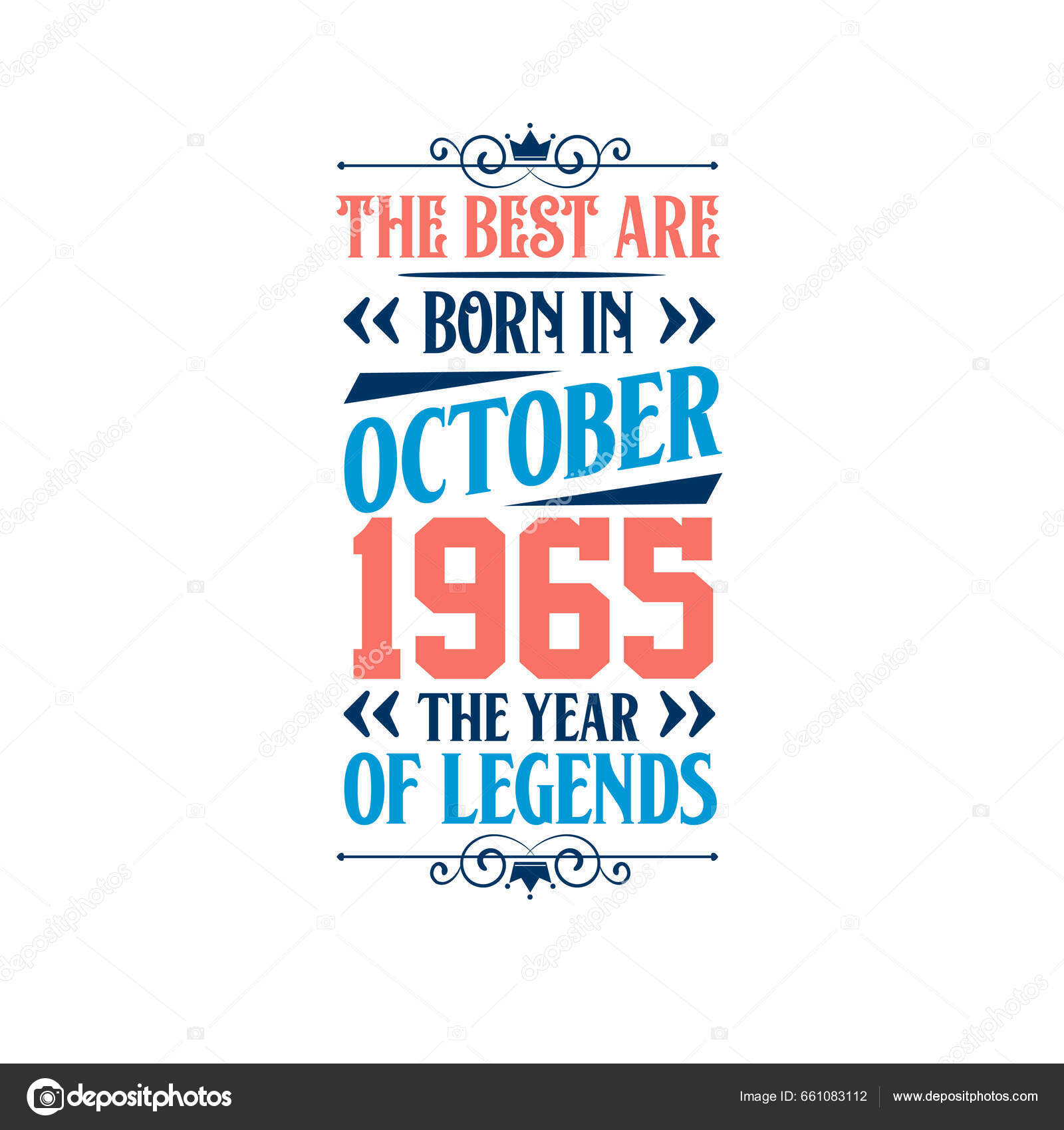 Best Born October 1965 Born October 1965 Legend Birthday Stock Vector
