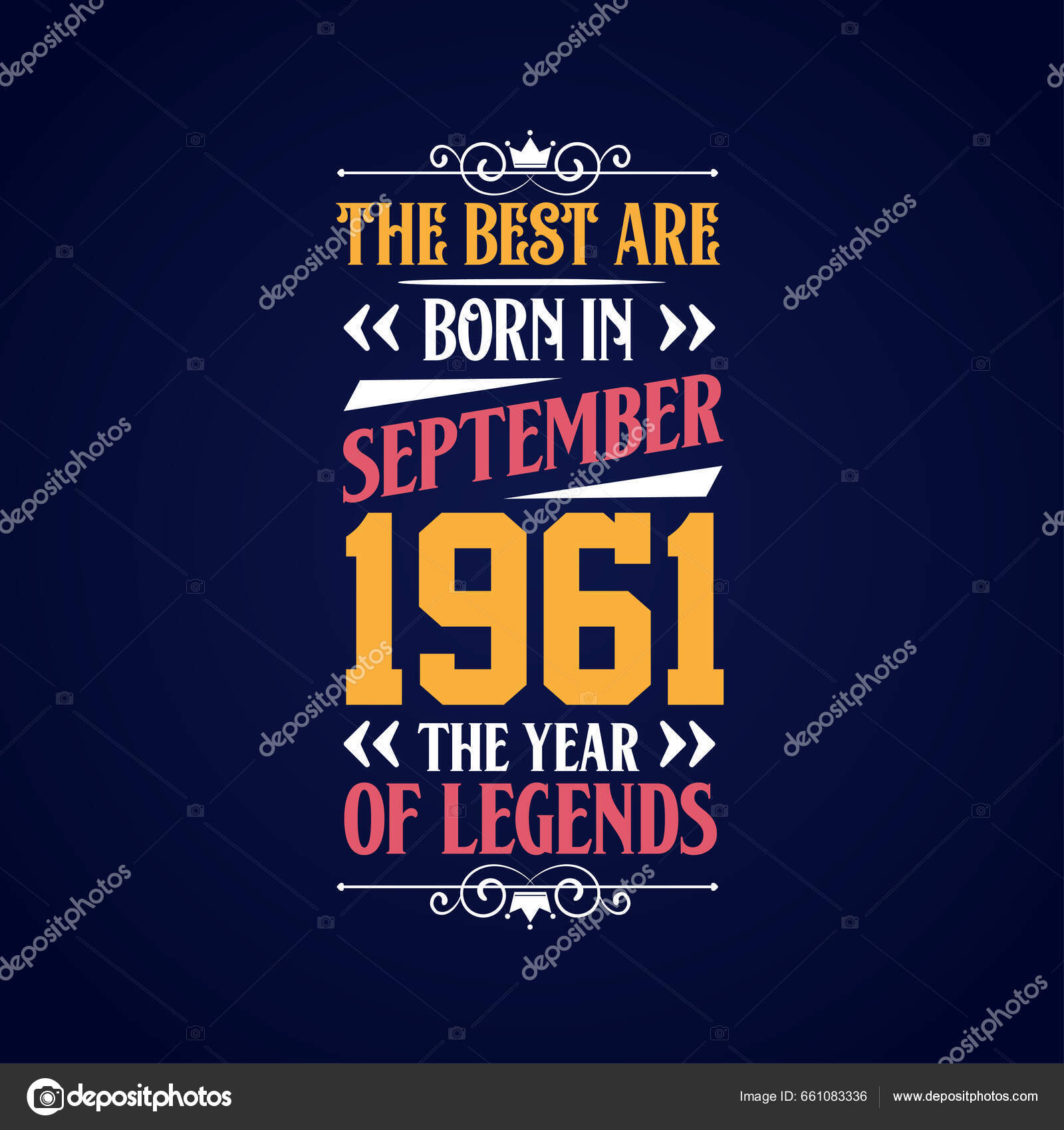 Best Born September 1961 Born September 1961 Legend Birthday Stock ...