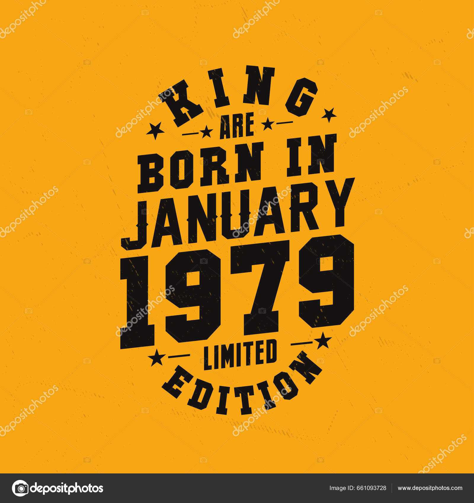 King Born January 1979 King Born January 1979 Retro Vintage Stock
