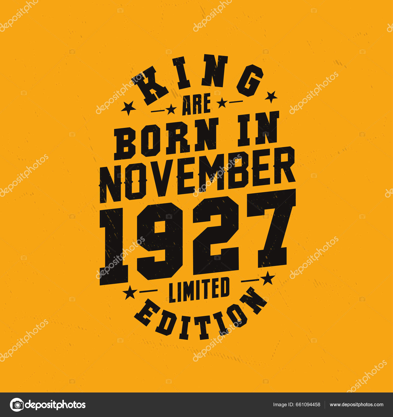 King Born November 1927 King Born November 1927 Retro Vintage Stock
