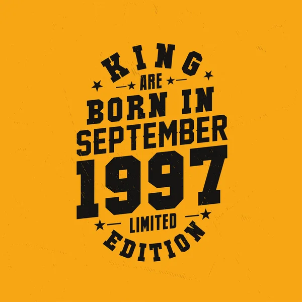 Kral Eylül 1997 Doğdu Kral Eylül 1997 Doğdu Retro Vintage — Stok Vektör