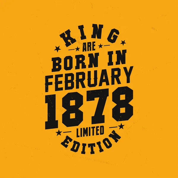 King Born February 1878 King Born February 1878 Retro Vintage — Stock Vector