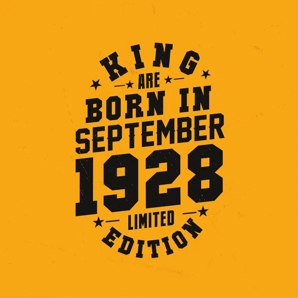 Βασιλιάς Γεννήθηκε Τον Σεπτέμβριο Του 1928 Βασιλιάς Γεννιούνται Σεπτέμβριο Του — Διανυσματικό Αρχείο