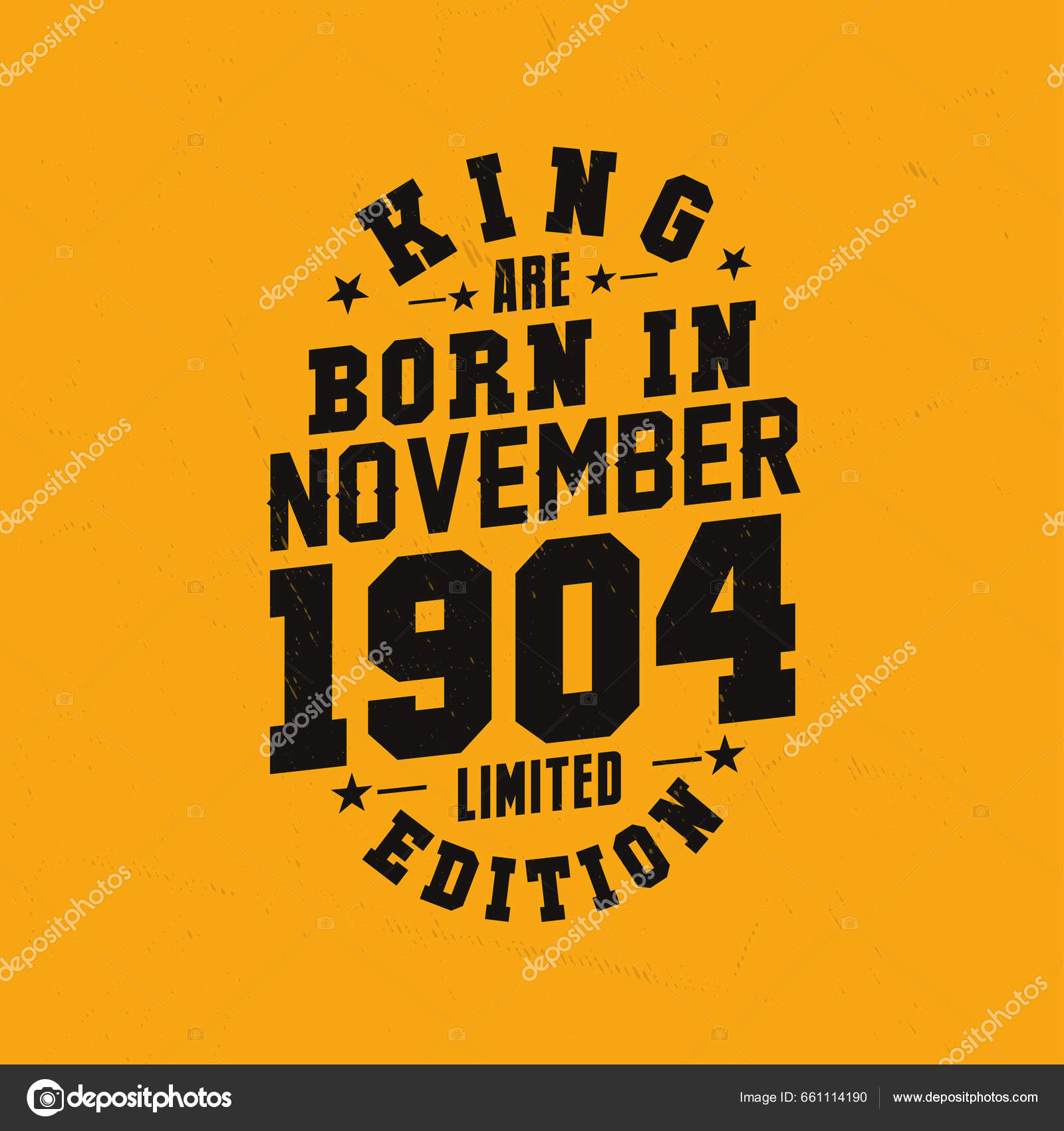 King Born November 1904 King Born November 1904 Retro Vintage Stock