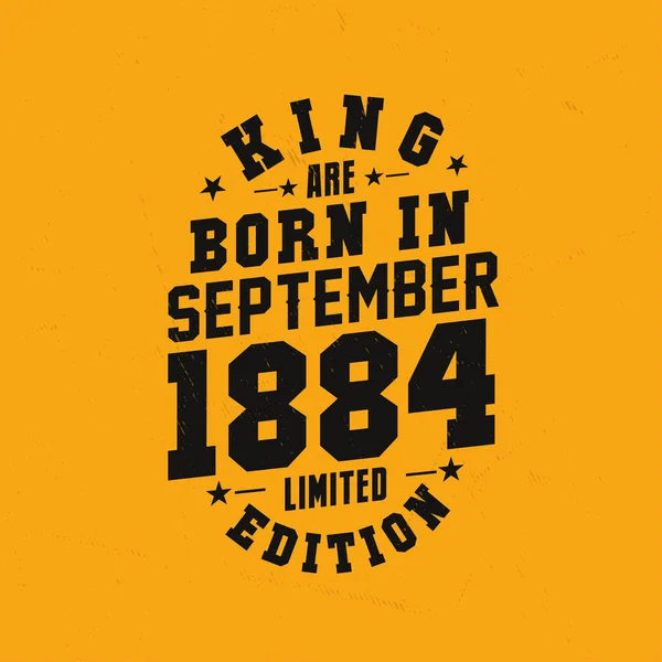 King Born September 1884 King Born September 1884 Retro Vintage — Stock Vector