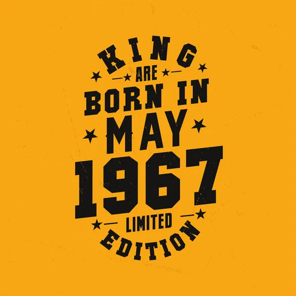 Kral Mayıs 1967 Doğdu Kral Mayıs 1967 Doğdu Retro Vintage — Stok Vektör