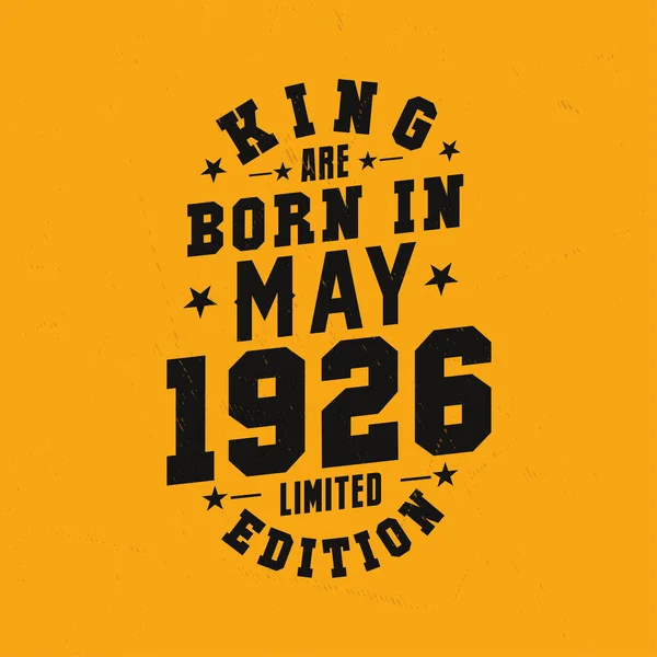 Kral Mayıs 1926 Doğdu Kral Mayıs 1926 Doğdu Retro Vintage — Stok Vektör