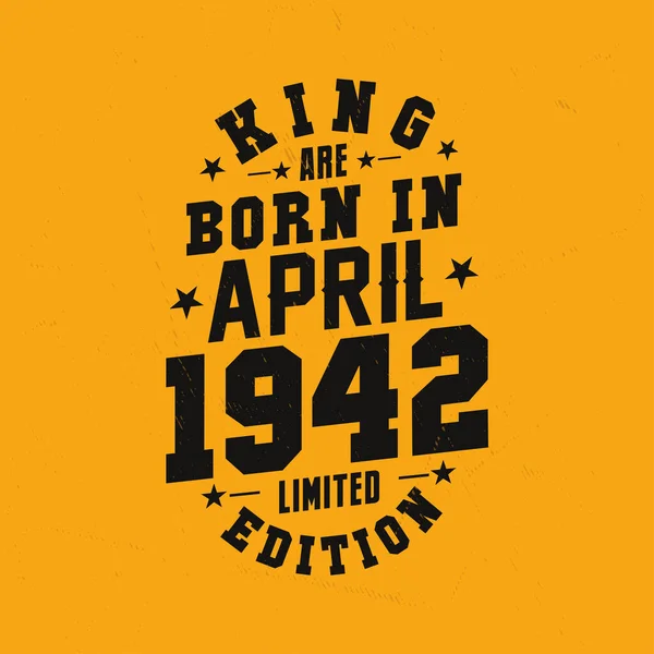 Kral Nisan 1942 Doğdu Kral Nisan 1942 Doğdu Retro Vintage — Stok Vektör
