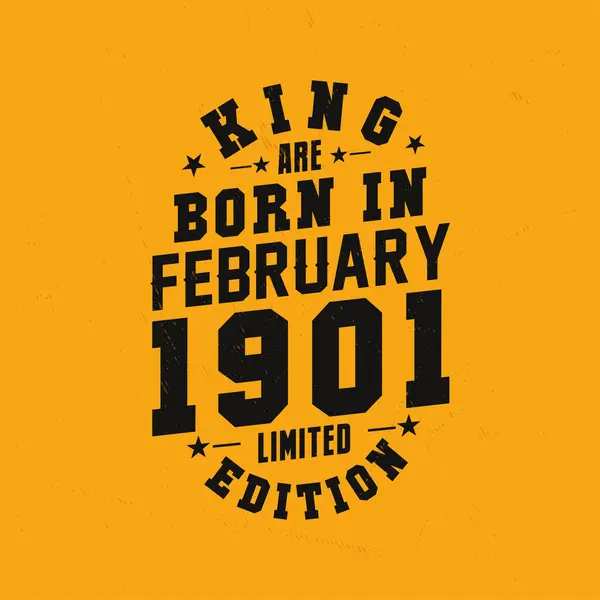 King Born February 1901 King Born February 1901 Retro Vintage — Stock Vector