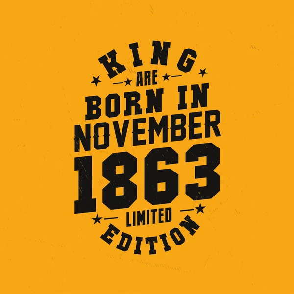 King Born November 1863 King Born November 1863 Retro Vintage — Stock Vector