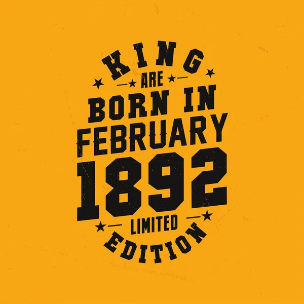 Βασιλιάς Γεννήθηκε Τον Φεβρουάριο Του 1892 Βασιλιάς Γεννιούνται Τον Φεβρουάριο — Διανυσματικό Αρχείο