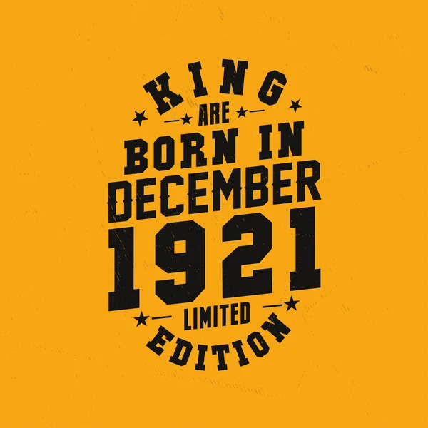 1921年12月生まれ キングは1921年12月に生まれたレトロヴィンテージの誕生日 — ストックベクタ