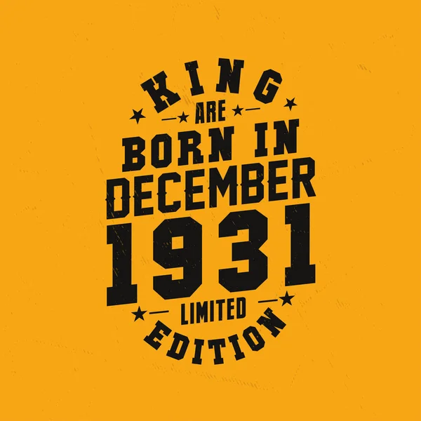 Kral Aralık 1931 Doğdu Kral Aralık 1931 Doğdu Retro Vintage — Stok Vektör
