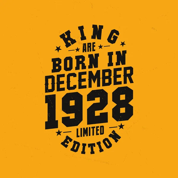 国王は1928年12月に生まれた 国王は1928年12月に誕生したレトロヴィンテージの誕生日 — ストックベクタ
