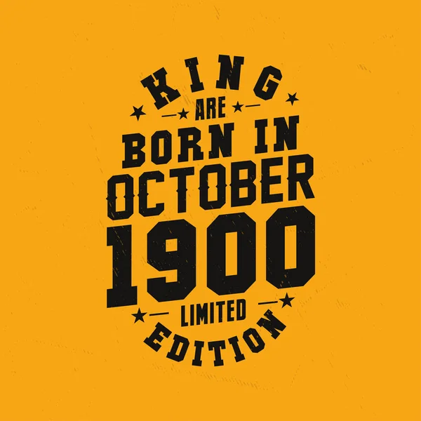Kral Ekim 1900 Doğdu Kral Ekim 1900 Doğdu Retro Vintage — Stok Vektör