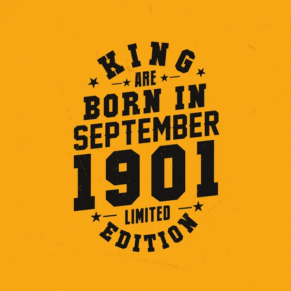 国王生于1901年9月 国王生于1901年9月复古复古生日 — 图库矢量图片