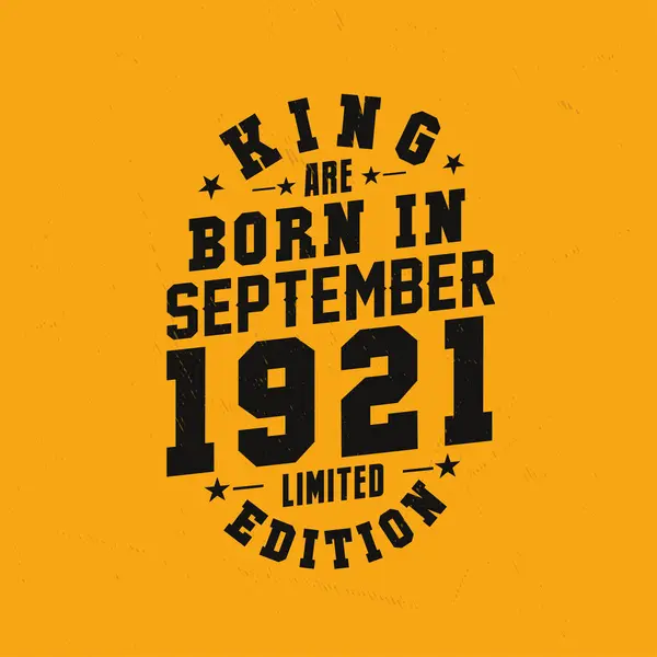 国王生于1921年9月 国王生于1921年9月复古复古生日 — 图库矢量图片