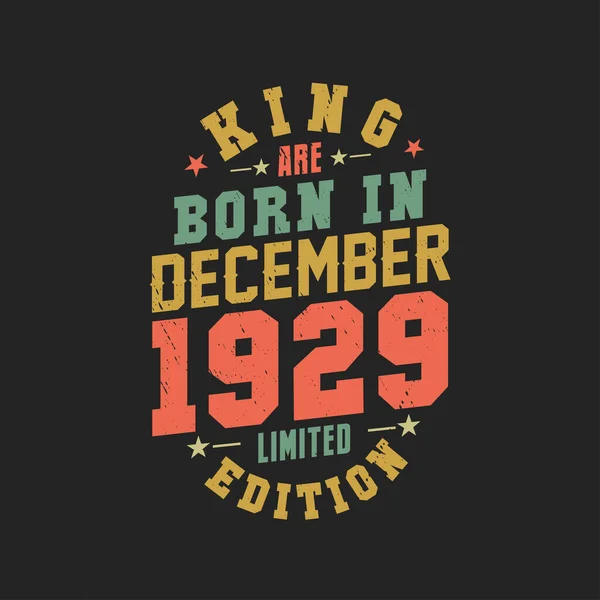 Kral Aralık 1929 Doğdu Kral Aralık 1929 Doğdu Retro Vintage — Stok Vektör