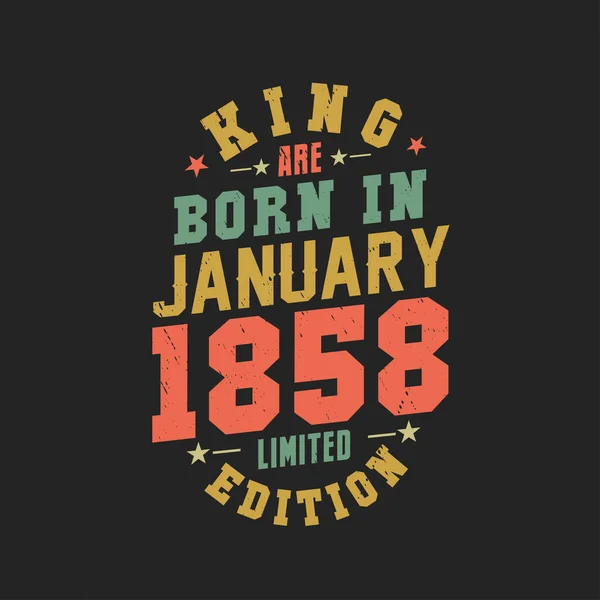 Kral Ocak 1858 Doğdu Kral Ocak 1858 Doğdu Retro Vintage — Stok Vektör