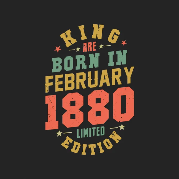 Kral Şubat 1880 Doğdu Kral Şubat 1880 Doğdu Retro Vintage — Stok Vektör
