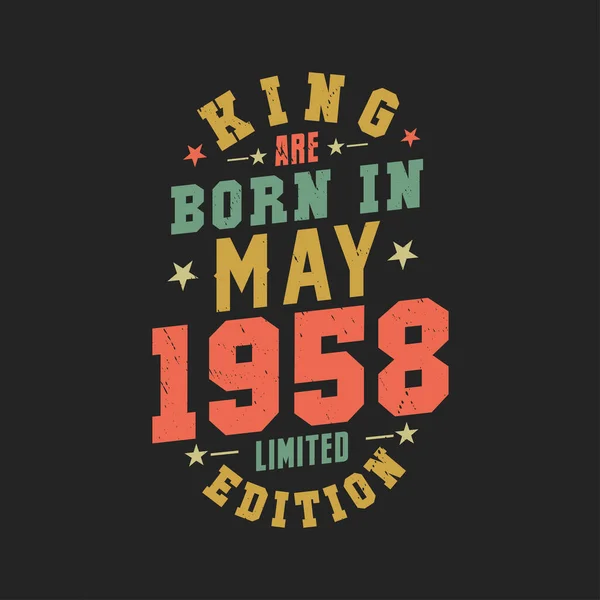 Kral Mayıs 1958 Doğdu Kral Mayıs 1958 Doğdu Retro Vintage — Stok Vektör