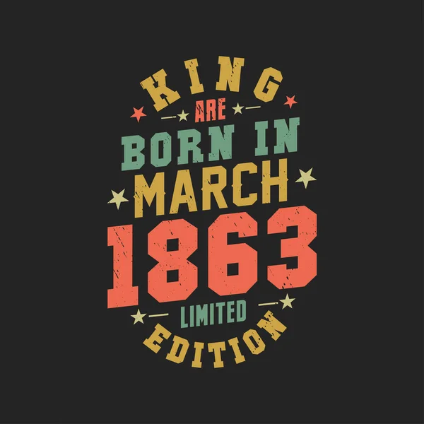 Kral Mart 1863 Doğdu Kral Mart 1863 Doğdu Retro Vintage — Stok Vektör