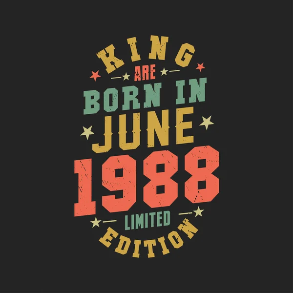Κινγκ Γεννήθηκε Τον Ιούνιο Του 1988 King Γεννιούνται Τον Ιούνιο — Διανυσματικό Αρχείο