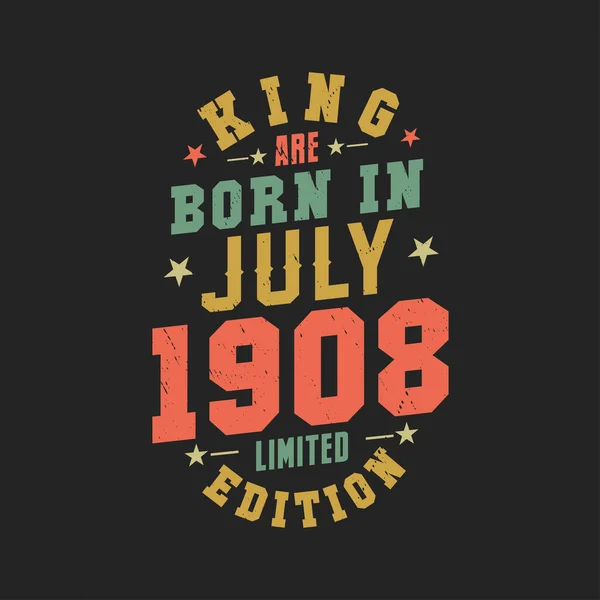 Βασιλιάς Γεννήθηκε Τον Ιούλιο Του 1908 Βασιλιάς Γεννιούνται Τον Ιούλιο — Διανυσματικό Αρχείο