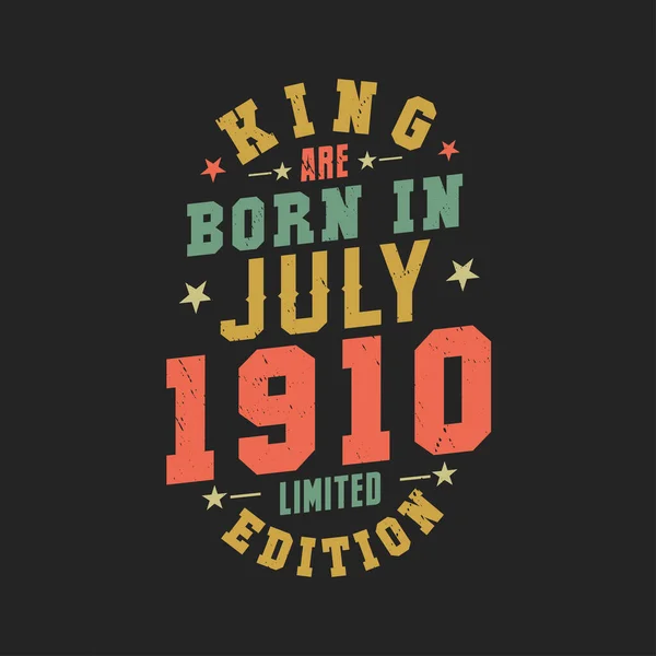 Βασιλιάς Γεννήθηκε Τον Ιούλιο Του 1910 Βασιλιάς Γεννιέται Τον Ιούλιο — Διανυσματικό Αρχείο
