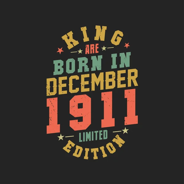 Kral Aralık 1911 Doğdu Kral Aralık 1911 Doğdu Retro Vintage — Stok Vektör