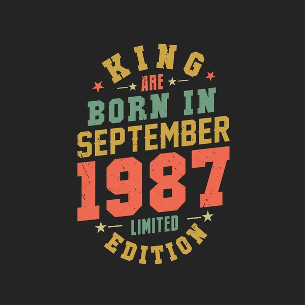 Κινγκ Γεννήθηκε Τον Σεπτέμβριο Του 1987 King Γεννιούνται Σεπτέμβριο Του — Διανυσματικό Αρχείο