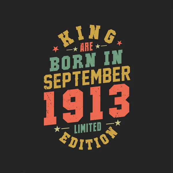 Βασιλιάς Γεννήθηκε Τον Σεπτέμβριο Του 1913 Βασιλιάς Γεννιέται Σεπτέμβριο Του — Διανυσματικό Αρχείο