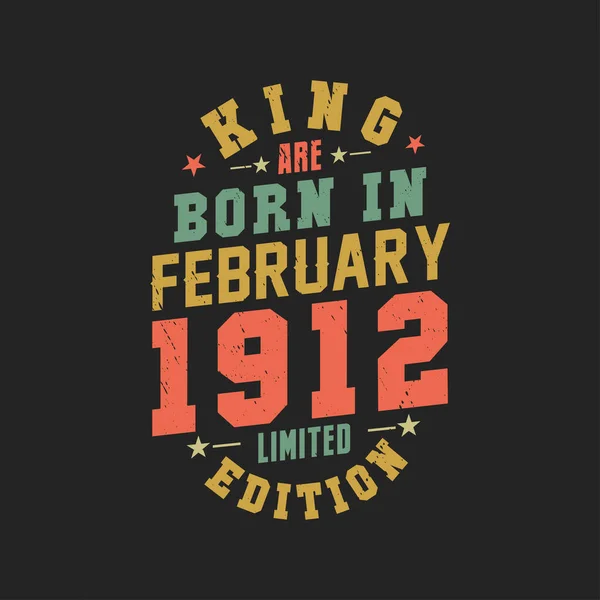 Βασιλιάς Γεννήθηκε Τον Φεβρουάριο Του 1912 Βασιλιάς Γεννιέται Φεβρουάριο Του — Διανυσματικό Αρχείο