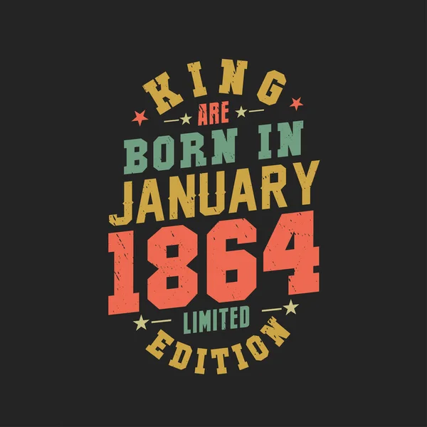 Kral Ocak 1864 Doğdu Kral Ocak 1864 Doğdu Retro Vintage — Stok Vektör