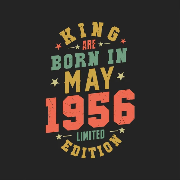 Kral Mayıs 1956 Doğdu Kral Mayıs 1956 Doğdu Retro Vintage — Stok Vektör