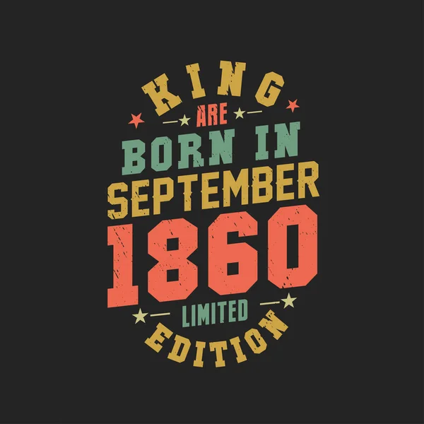 Kral 1860 Eylül Ünde Doğdu Kral Eylül 1860 Doğdu Retro — Stok Vektör