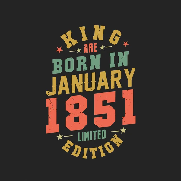 Kral Ocak 1851 Doğdu Kral Ocak 1851 Doğdu Retro Vintage — Stok Vektör
