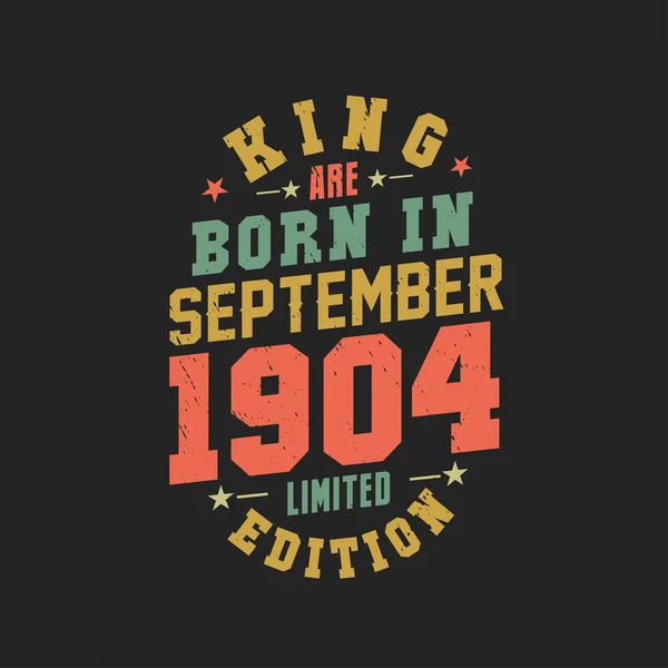 Kral Eylül 1904 Doğdu Kral Eylül 1904 Doğdu Retro Vintage — Stok Vektör