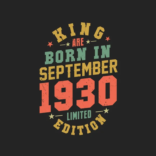 King Nace Septiembre 1930 Rey Nacen Septiembre 1930 Retro Vintage — Vector de stock