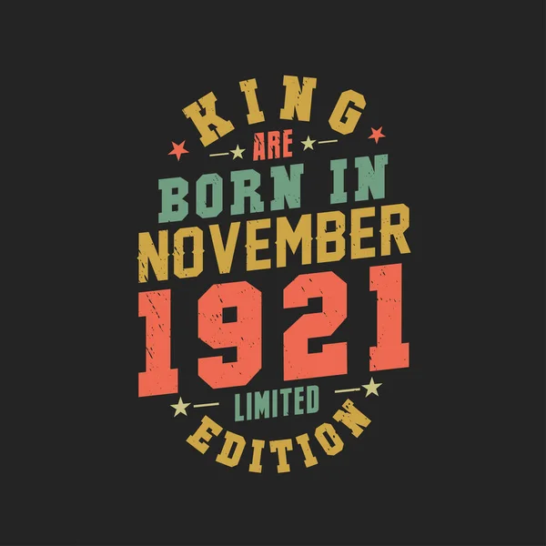 Βασιλιάς Γεννήθηκε Τον Νοέμβριο Του 1921 Βασιλιάς Γεννιούνται Νοέμβριο Του — Διανυσματικό Αρχείο