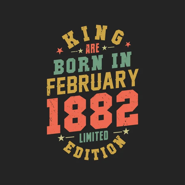 Kral Şubat 1882 Doğdu Kral Şubat 1882 Doğdu Retro Vintage — Stok Vektör