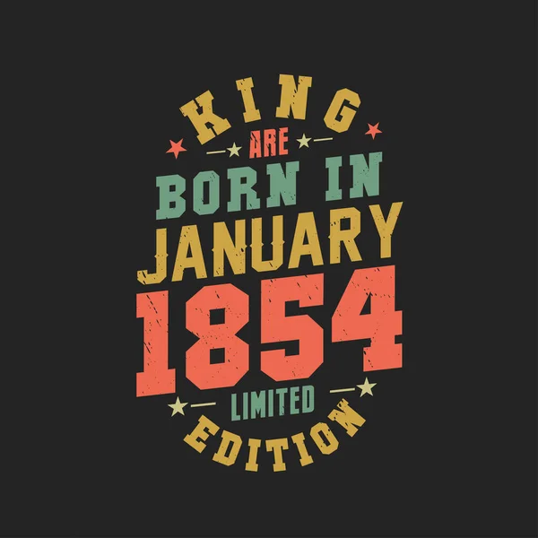 Kral Ocak 1854 Doğdu Kral Ocak 1854 Doğdu Retro Vintage — Stok Vektör