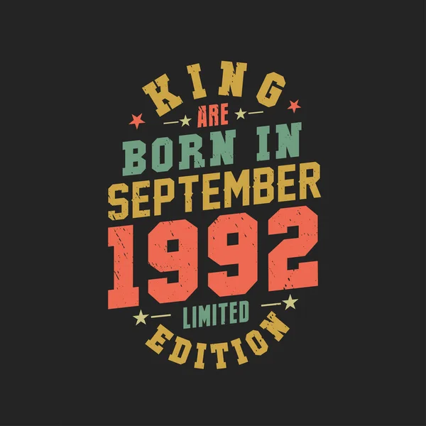 Κινγκ Γεννήθηκε Τον Σεπτέμβριο Του 1992 King Γεννιούνται Σεπτέμβριο Του — Διανυσματικό Αρχείο