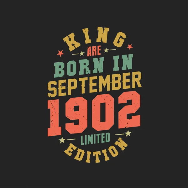Kral Eylül 1902 Doğdu Kral Eylül 1902 Doğdu Retro Vintage — Stok Vektör