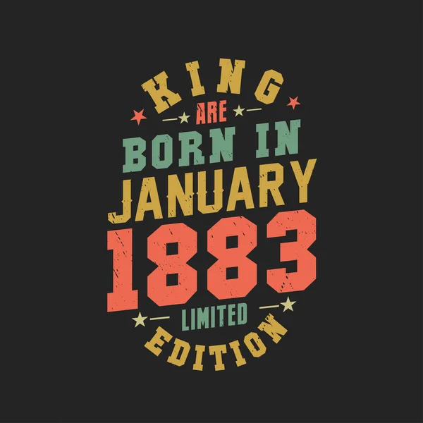 Kral Ocak 1883 Doğdu Kral Ocak 1883 Doğdu Retro Vintage — Stok Vektör