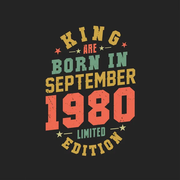 Κινγκ Γεννήθηκε Τον Σεπτέμβριο Του 1980 Βασιλιάς Γεννιούνται Σεπτέμβριο Του — Διανυσματικό Αρχείο