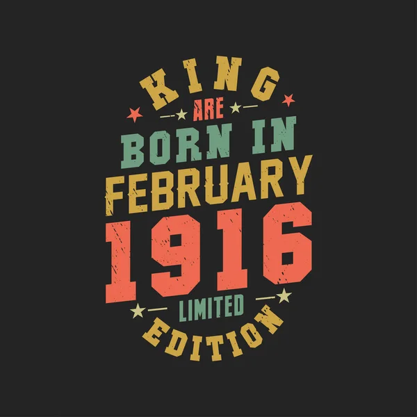 Βασιλιάς Γεννήθηκε Τον Φεβρουάριο Του 1916 Βασιλιάς Γεννιούνται Φεβρουάριο Του — Διανυσματικό Αρχείο