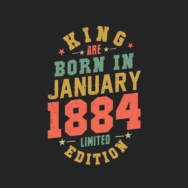 Kral Ocak 1884 Doğdu Kral Ocak 1884 Doğdu Retro Vintage — Stok Vektör